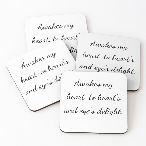 Item preview, "Awakes my heart, to heart's and eye's delight." - handwriting black designed and sold by ariksworld.
