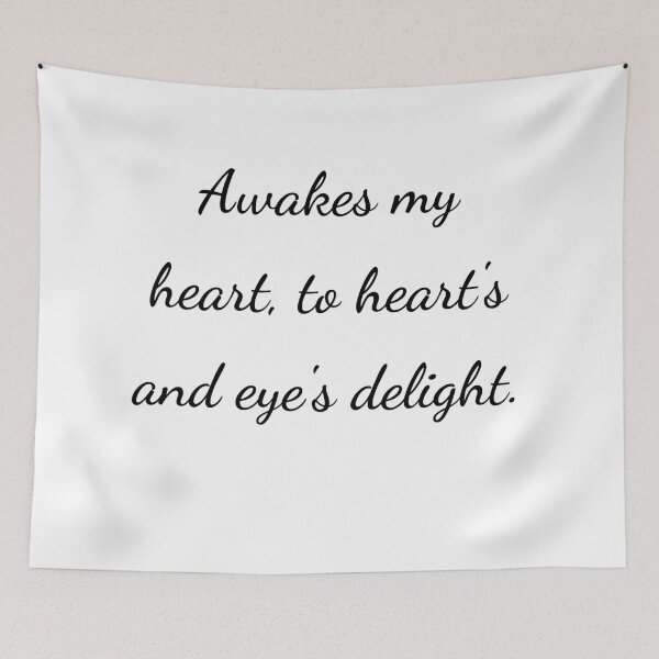 Item preview, "Awakes my heart, to heart's and eye's delight." - handwriting black designed and sold by ariksworld.