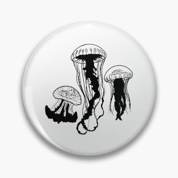 Item preview, jellyfishes designed and sold by Kama black&white.