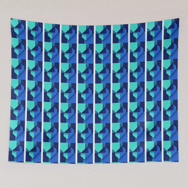 Item preview, Azure Geometric Cascade designed and sold by RandomWalker.
