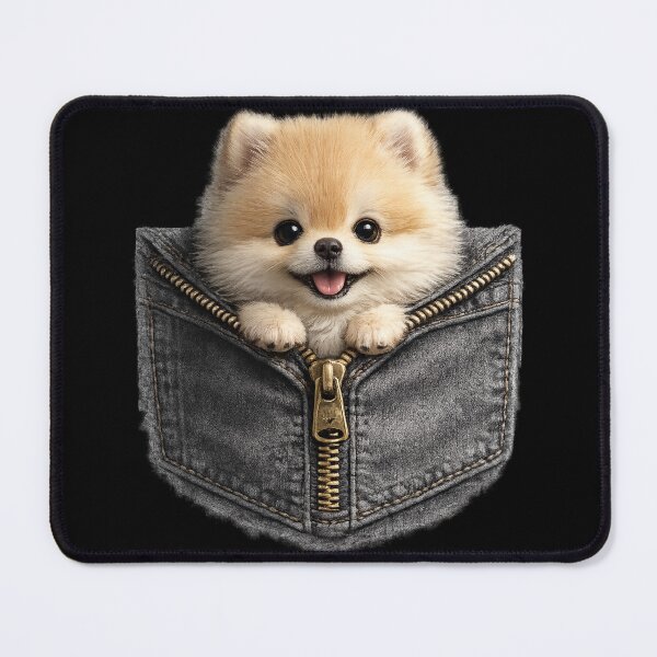 Item preview, Cute Pomeranian Peeking Out of Denim Pocket – Fluffy Pocket Puppy Art | Pomeranian Lover Gift designed and sold by irfanshikh.