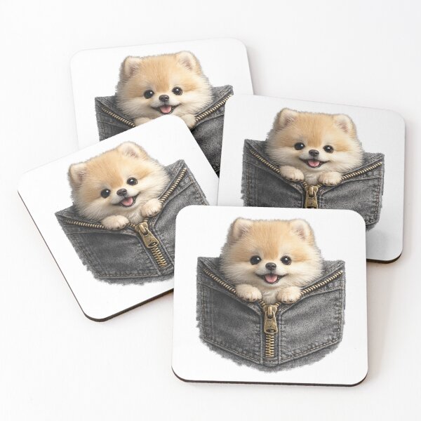 Item preview, Cute Pomeranian Peeking Out of Denim Pocket – Fluffy Pocket Puppy Art | Pomeranian Lover Gift designed and sold by irfanshikh.