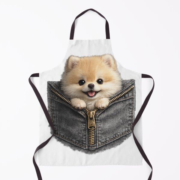 Item preview, Cute Pomeranian Peeking Out of Denim Pocket – Fluffy Pocket Puppy Art | Pomeranian Lover Gift designed and sold by irfanshikh.
