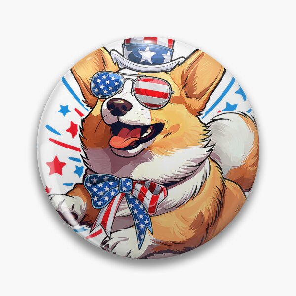 Item preview, Corgi Dog 4th of July American USA Flag Patriotic Funny T-Shirt designed and sold by KTY-NUSS.