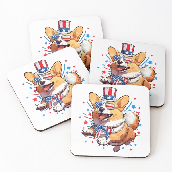 Item preview, Corgi Dog 4th of July American USA Flag Patriotic Funny T-Shirt designed and sold by KTY-NUSS.