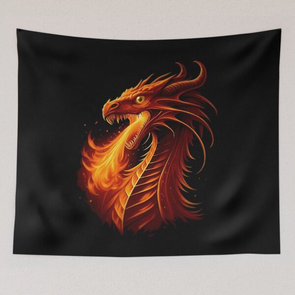 Item preview, 2036 Year of the Fiery Dragon , Fire Dragon,Happy New Year! fire on black background designed and sold by orthodox-icon.