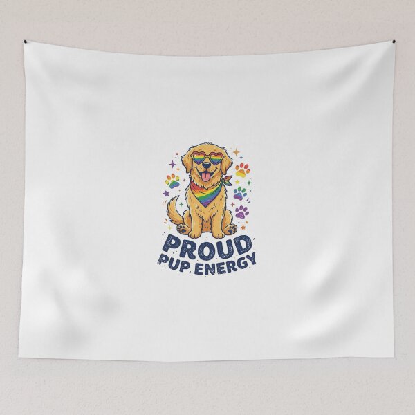 Item preview, Pride Dog Golden Retriever With Rainbow Heart Sunglasses designed and sold by longngusuc.