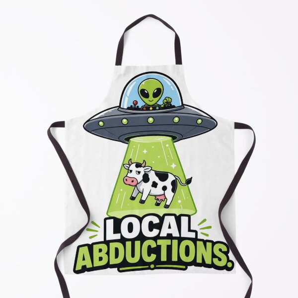 Item preview, Local Abductions - Funny Alien & Cow UFO Tractor Beam designed and sold by MAF_Merch.