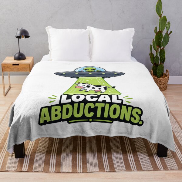 Item preview, Local Abductions - Funny Alien & Cow UFO Tractor Beam designed and sold by MAF_Merch.
