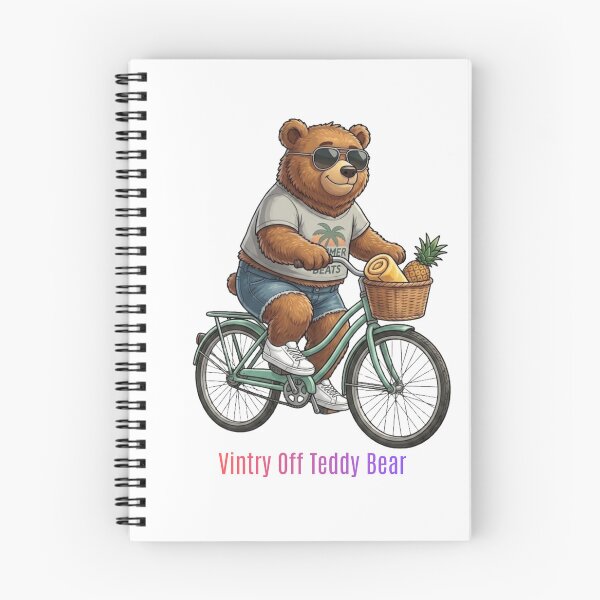 Item preview, Vintage Teddy Bear Riding Bicycle Summer Holiday designed and sold by VintryOff.