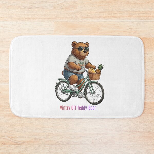 Item preview, Vintage Teddy Bear Riding Bicycle Summer Holiday designed and sold by VintryOff.