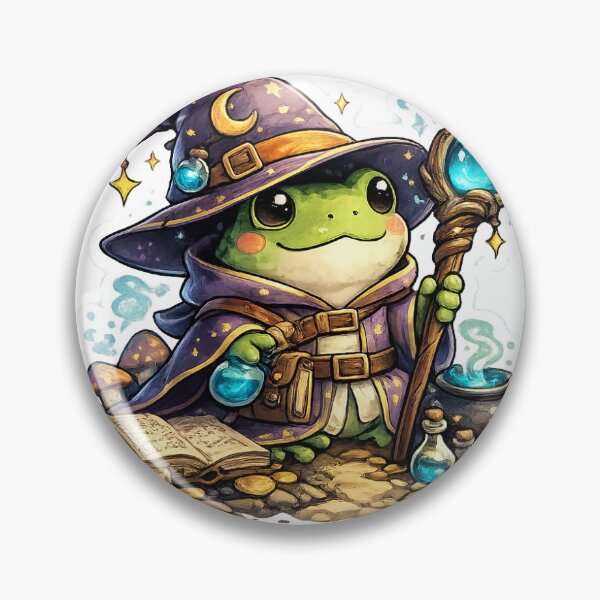 Item preview, Cute Wizard Frog Sticker | Kawaii Fantasy Frog Magic Art  designed and sold by Vexora Prints.