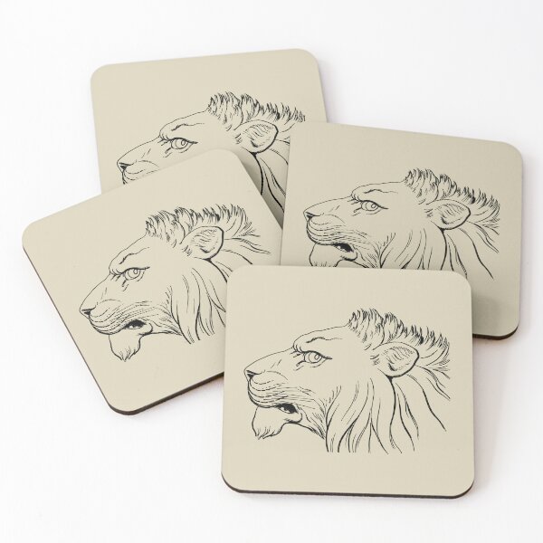 Item preview, Vintage Minimalist Lion Line Art Portrait designed and sold by OpenFrameStudio.