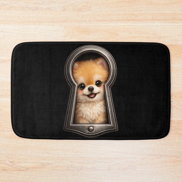 Item preview, Cute Pomeranian Peeking Through Keyhole – Curious Fluffy Dog Art | Pomeranian Lover Gift designed and sold by irfanshikh.