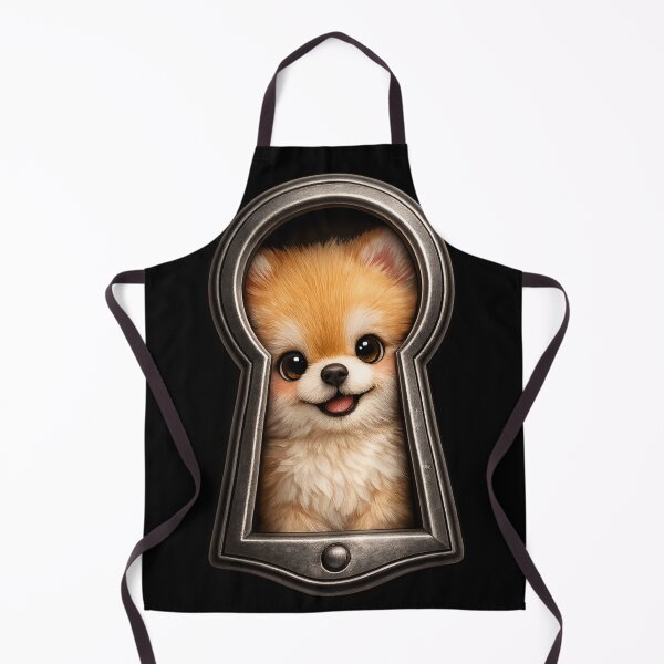 Item preview, Cute Pomeranian Peeking Through Keyhole – Curious Fluffy Dog Art | Pomeranian Lover Gift designed and sold by irfanshikh.