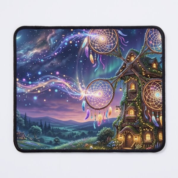 Item preview, Celestial Dreamcatcher Cottage Under a Magical Starlit Sky designed and sold by CuteRage.