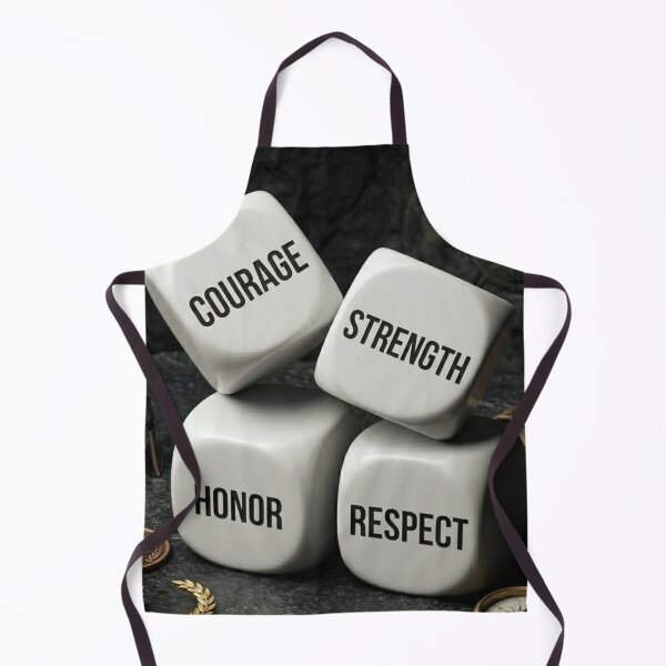 Item preview, Courage Strength Honor Respect Dice Spartan Warrior Motivational Quote designed and sold by RAMHEARTS.