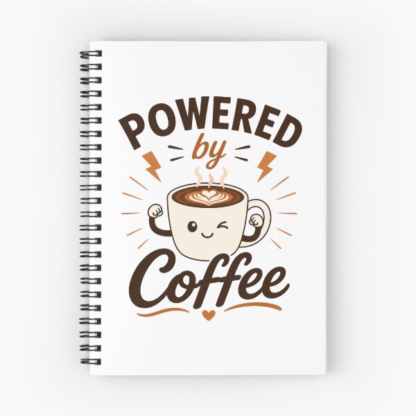 Item preview, Powered by Coffee Cute Coffee Lover Gift designed and sold by INVITOARTE.