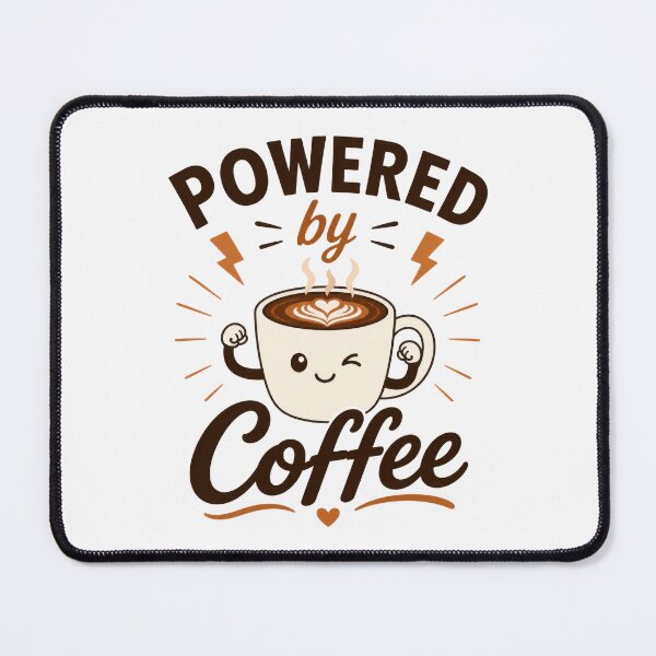 Item preview, Powered by Coffee Cute Coffee Lover Gift designed and sold by INVITOARTE.