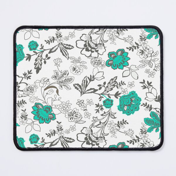 Item preview, Vintage Teal and Gray Floral Pattern - Elegant Mint Botanical Print designed and sold by abdallatigle.