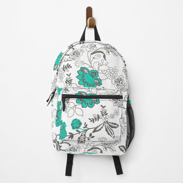 Item preview, Vintage Teal and Gray Floral Pattern - Elegant Mint Botanical Print designed and sold by abdallatigle.