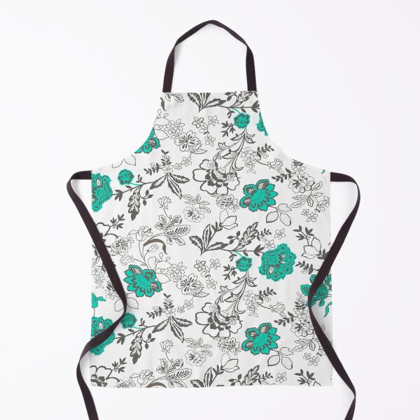 Item preview, Vintage Teal and Gray Floral Pattern - Elegant Mint Botanical Print designed and sold by abdallatigle.