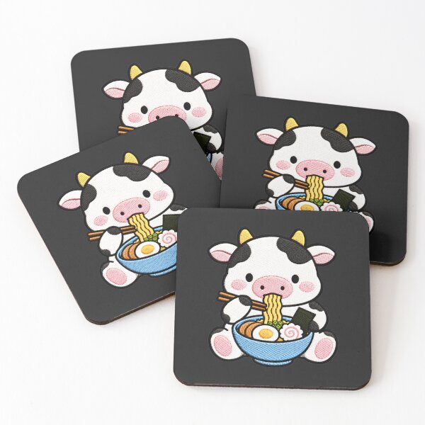 Item preview, Cow Ramen Embroidery Patch | Cute Kawaii Cow Noodle Lover designed and sold by ColorSplash123.