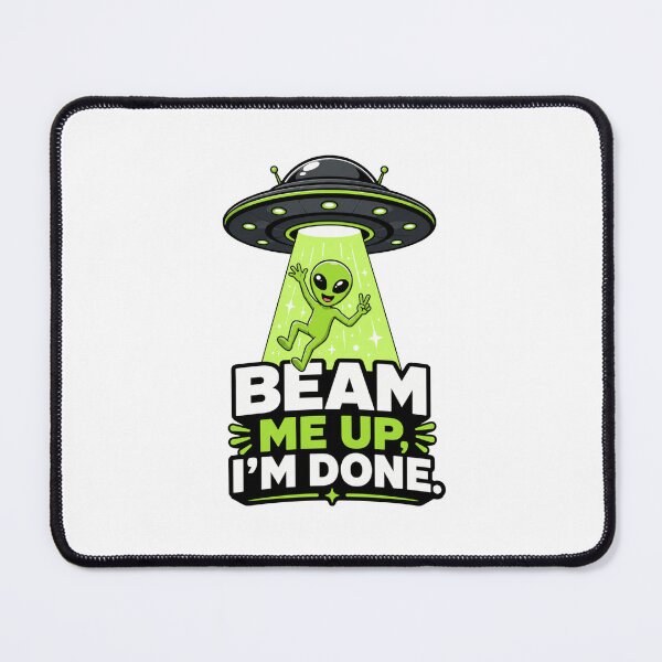Item preview, Beam Me Up I'm Done - Funny Alien UFO Peace Sign designed and sold by MAF_Merch.