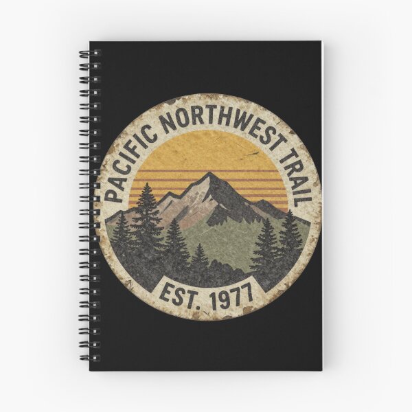 Item preview, Pacific Northwest Trail - Retro Mountain Hiking Badge (Front / Pocket Logo) designed and sold by Melian Vintage.