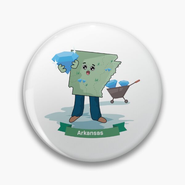 Item preview, Arkansas State Map Character with Blue Diamonds designed and sold by Travel.Art.