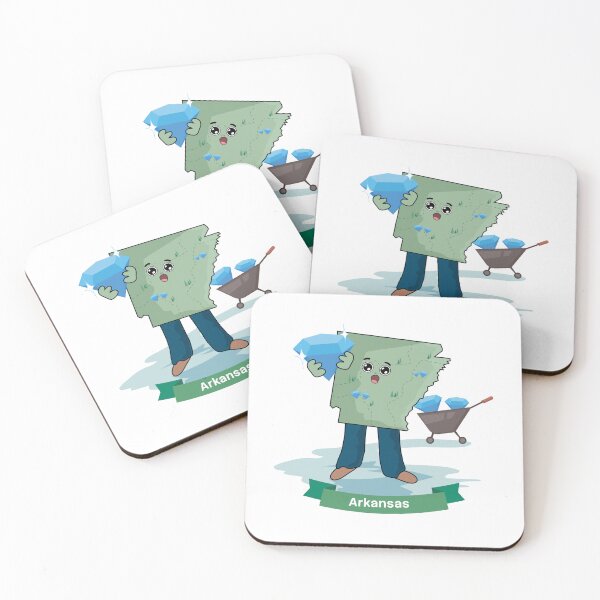 Item preview, Arkansas State Map Character with Blue Diamonds designed and sold by Travel.Art.