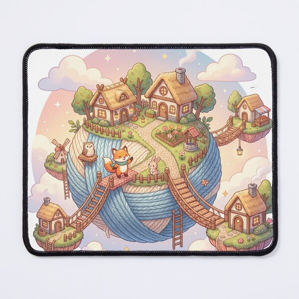 Item preview, Whimsical Yarn World Adventure with Fox and Cottage Friends designed and sold by CuteRage.