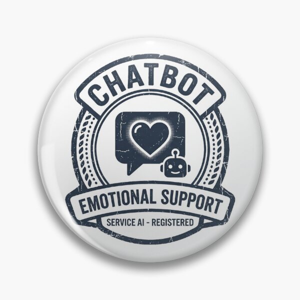 Item preview, Emotional Support With Chat Bot Funny AI Meme designed and sold by Yellowriversss.
