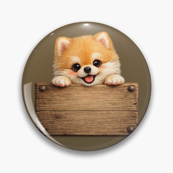 Item preview, Cute Pomeranian Holding Blank Wood Sign – Funny Fluffy Dog Customize Art | Pomeranian Gift designed and sold by irfanshikh.