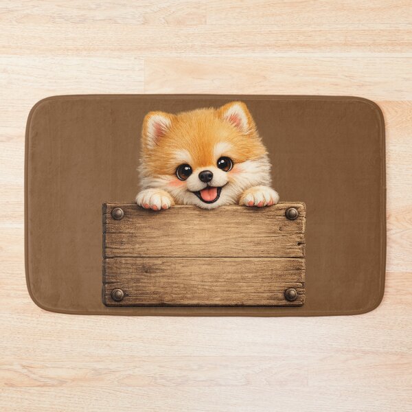 Item preview, Cute Pomeranian Holding Blank Wood Sign – Funny Fluffy Dog Customize Art | Pomeranian Gift designed and sold by irfanshikh.