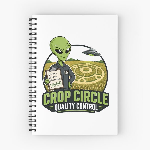 Item preview, Crop Circle Quality Control - Funny Alien Inspector designed and sold by MAF_Merch.