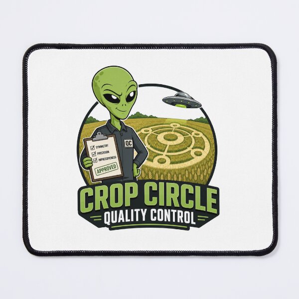 Item preview, Crop Circle Quality Control - Funny Alien Inspector designed and sold by MAF_Merch.
