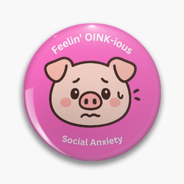 Item preview, Cute Socially Anxious Pig [Square Edition] designed and sold by Social Signals.