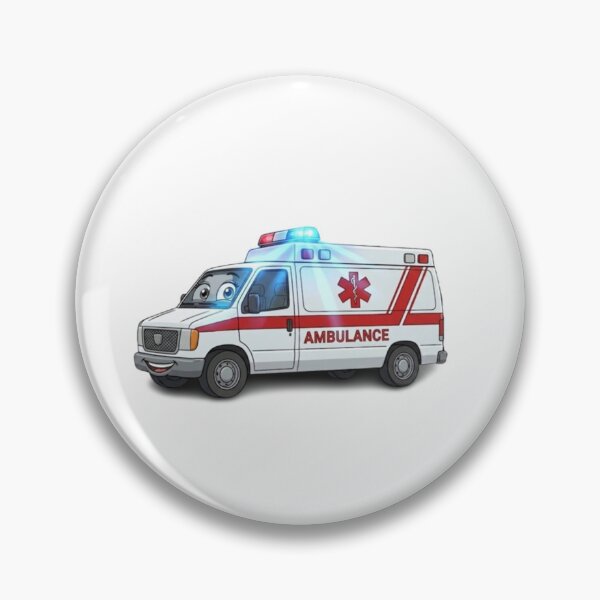 Item preview, Smiling Cartoon Ambulance Mascot designed and sold by BoldConcept43.
