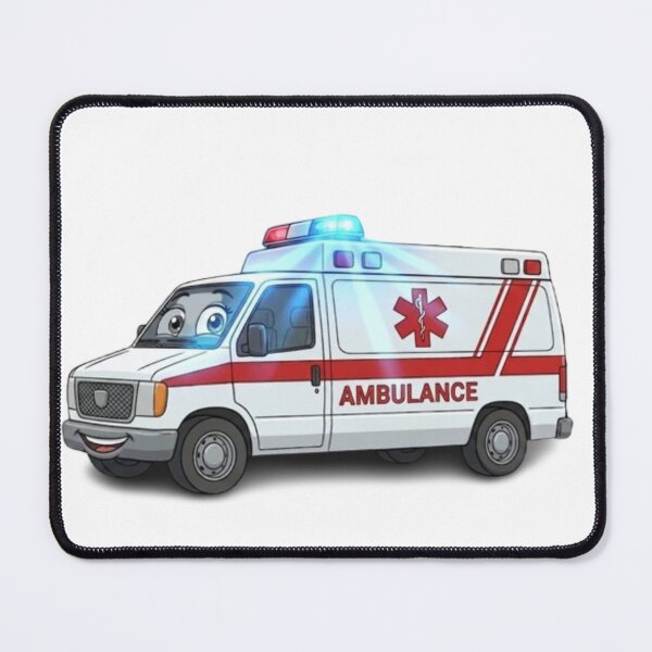 Item preview, Smiling Cartoon Ambulance Mascot designed and sold by BoldConcept43.