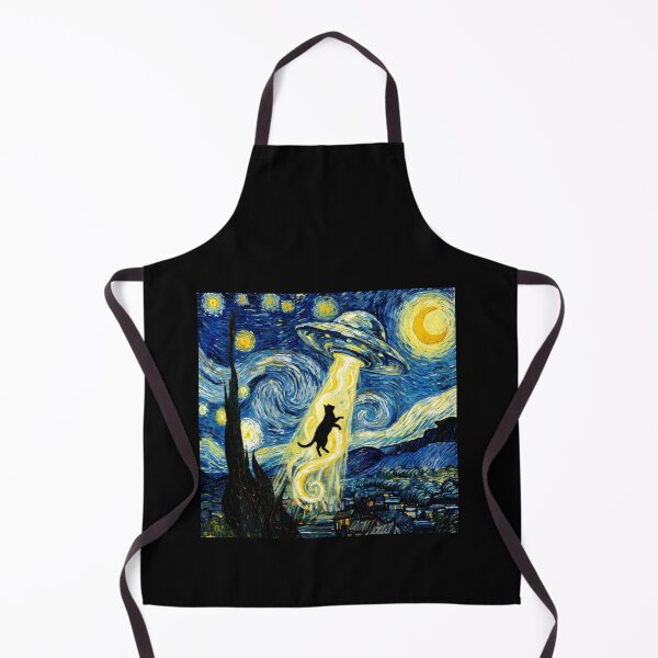 Item preview, Cat Starry Night Van Gogh Cat Abduction By UFO Alien Lover designed and sold by Littermin.
