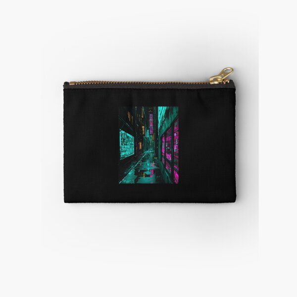 Item preview, Rain-Soaked Neon Alley – Cyberpunk Atmosphere & Glitch Art Print designed and sold by RetroWaveArtCo.