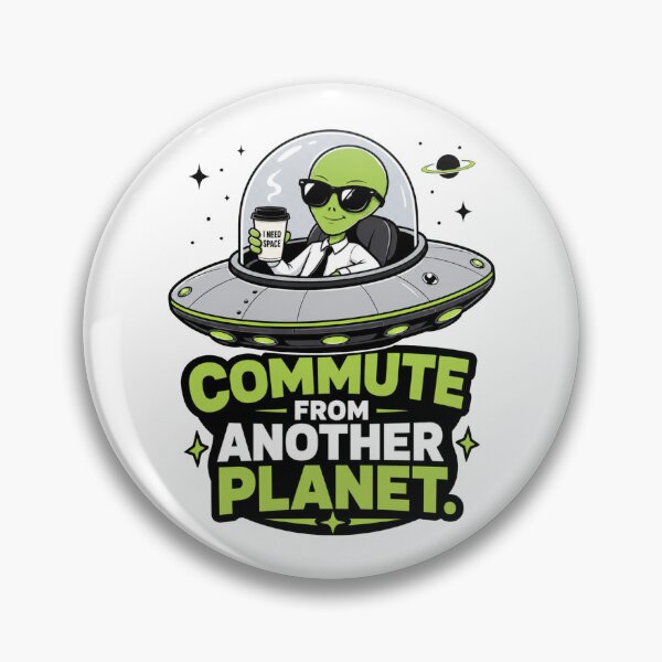 Item preview, Commute From Another Planet - Funny Alien Coffee UFO designed and sold by MAF_Merch.