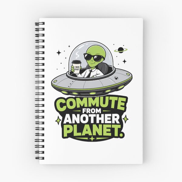 Item preview, Commute From Another Planet - Funny Alien Coffee UFO designed and sold by MAF_Merch.
