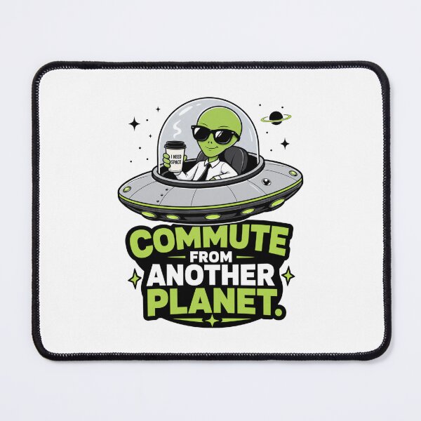 Item preview, Commute From Another Planet - Funny Alien Coffee UFO designed and sold by MAF_Merch.