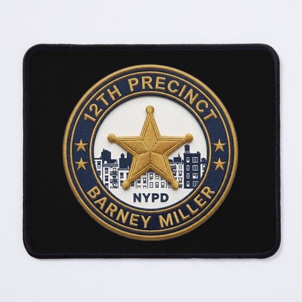 Item preview, Barney Miller 12th Precinct NYPD Retro Star Badge (Black BG) designed and sold by Zayn Studio.