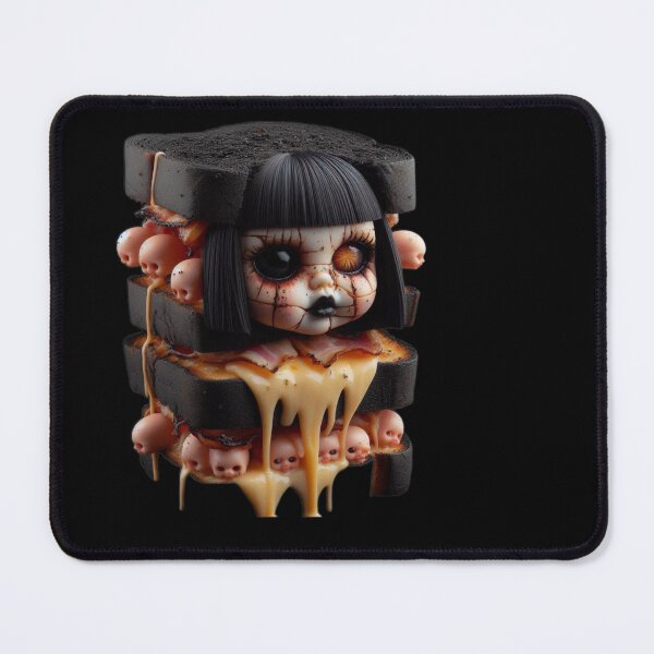 Item preview, Gothic Charcoal BLT Sandwich with Creepy Doll Heads designed and sold by LujziWorld.