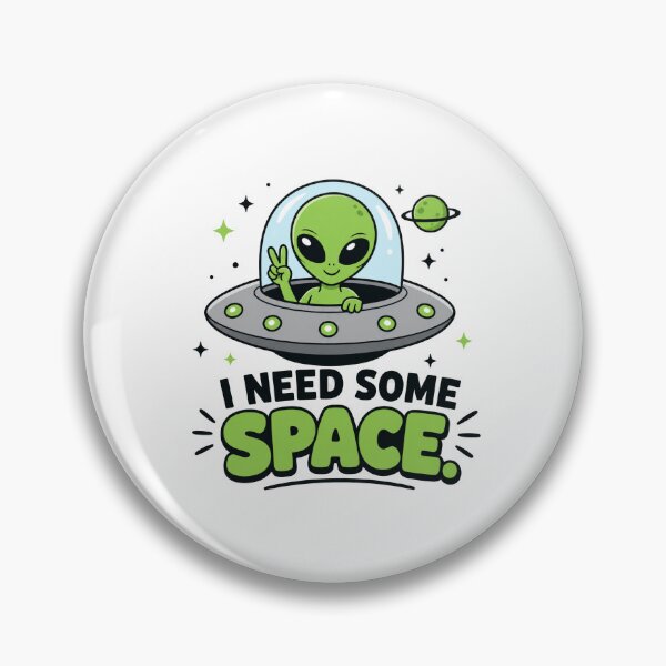 Item preview, I Need Some Space - Cute Alien Flying Saucer designed and sold by MAF_Merch.