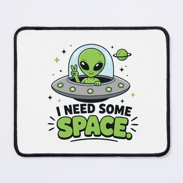 Item preview, I Need Some Space - Cute Alien Flying Saucer designed and sold by MAF_Merch.