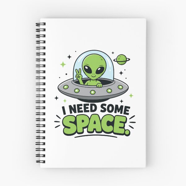 Item preview, I Need Some Space - Cute Alien Flying Saucer designed and sold by MAF_Merch.